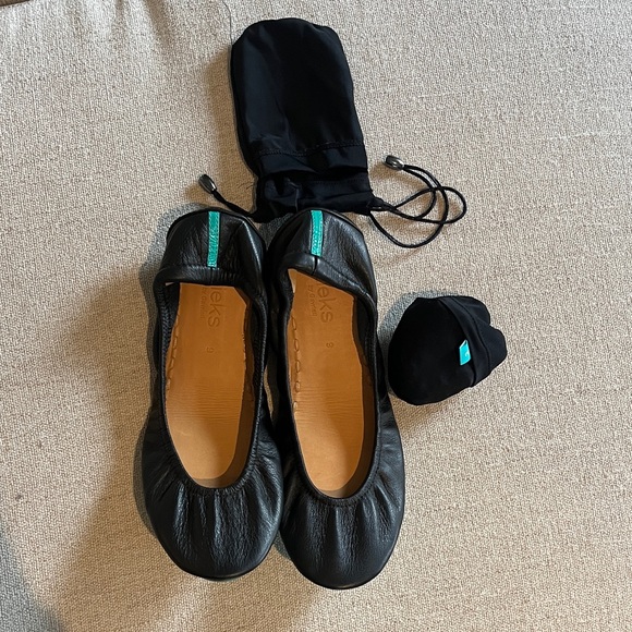 Tieks Teal and Black Loafers - Picture 5 of 5